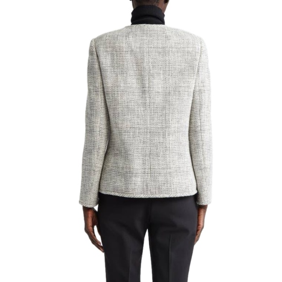 $1298 Lafayette 148 TWEED CREWNECK PATCH POCKET JACKET - Picture 3 of 10